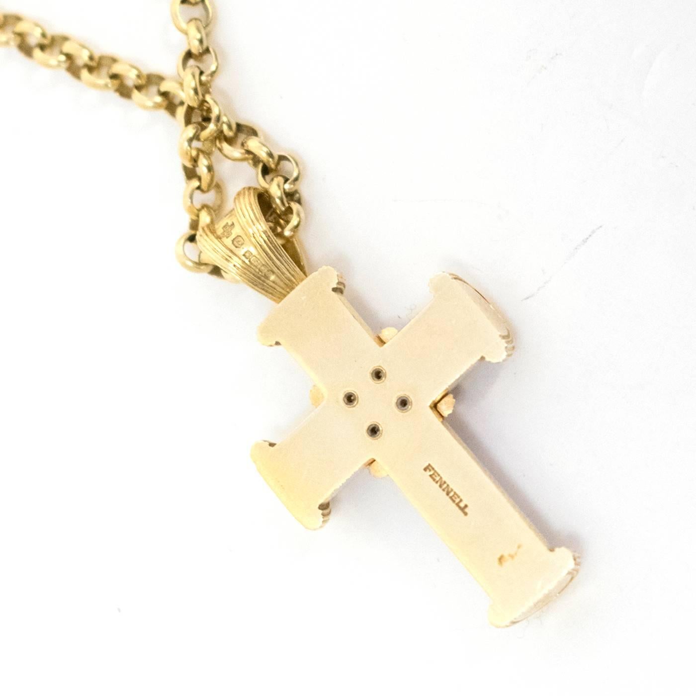 Theo Fennell Gold and Amethyst Cross For Sale 3