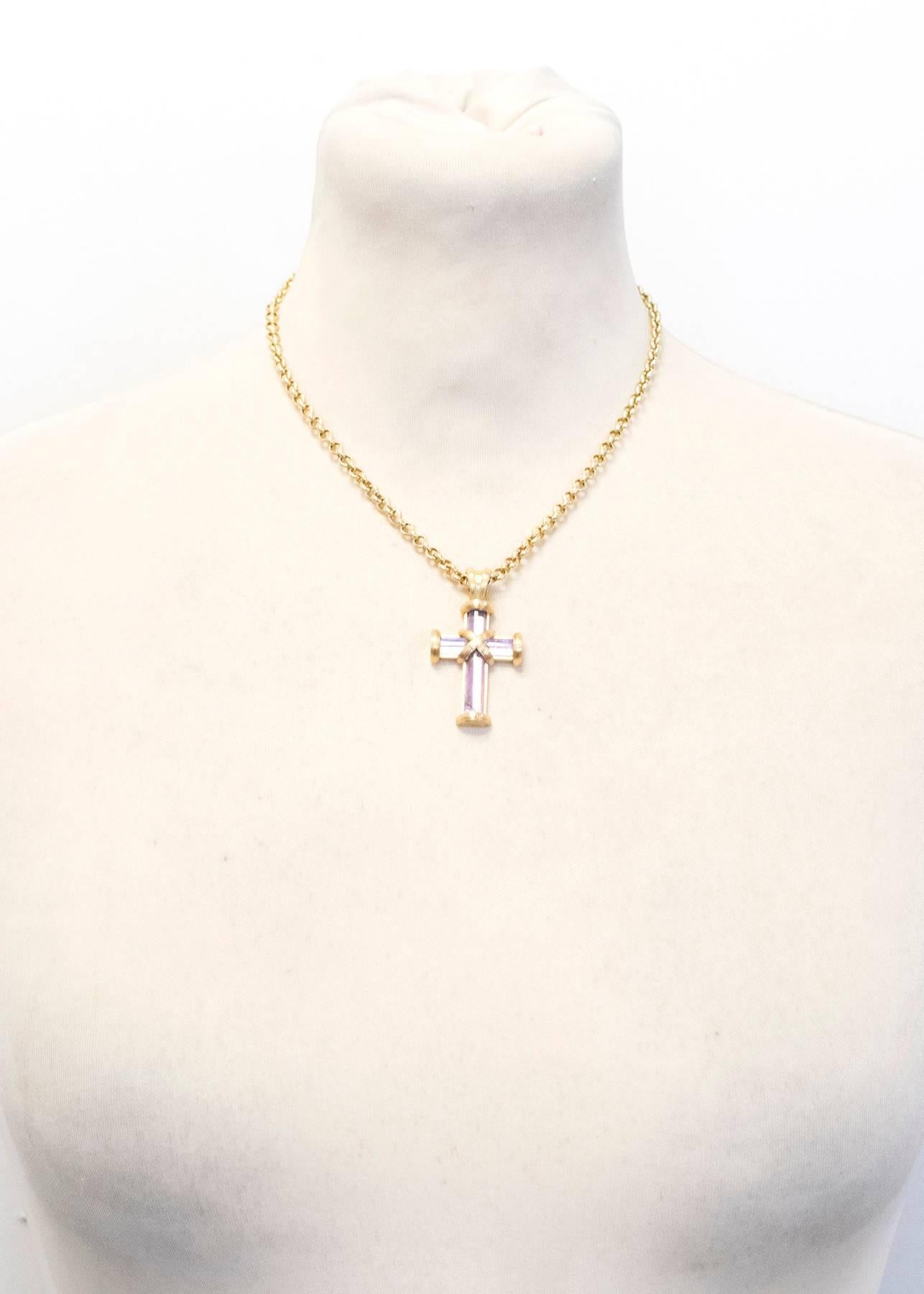 Theo Fennell Gold and Amethyst Cross For Sale 4