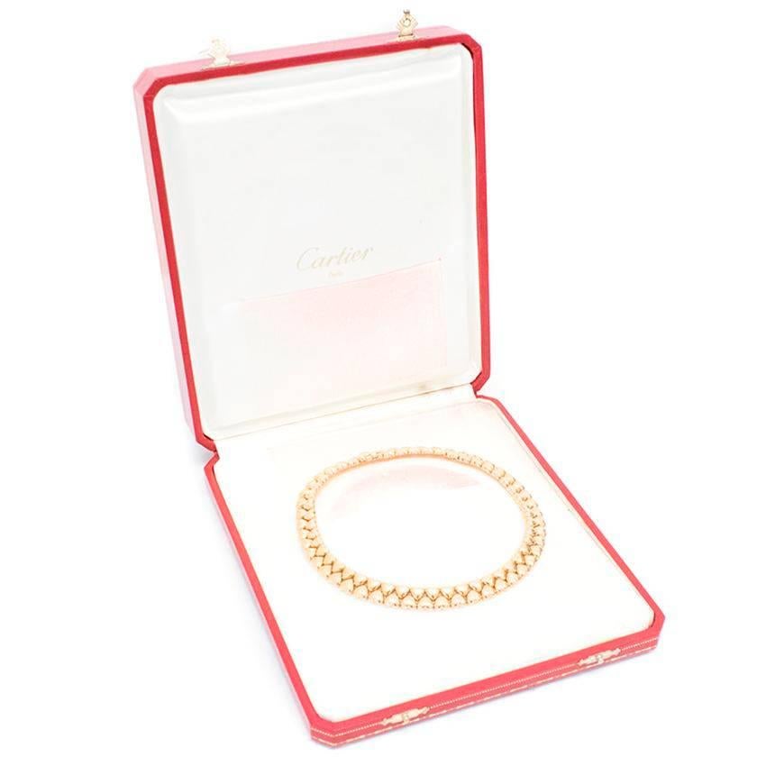 Cartier 18 Karat Yellow Gold Heart Collar Necklace For Sale 1