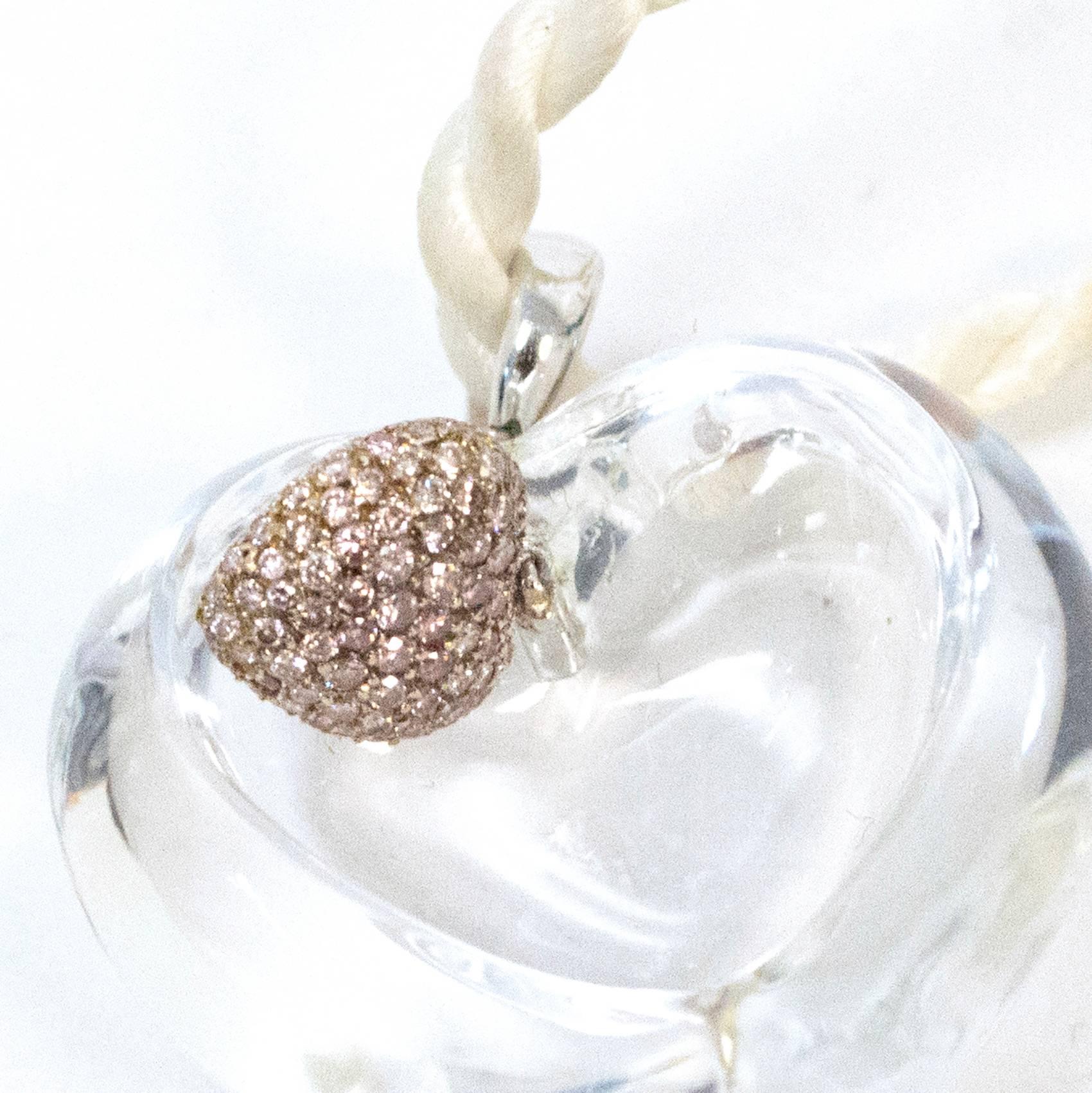 Women's 18 Carat Heart Necklace with a Crystal Heart Pendant For Sale