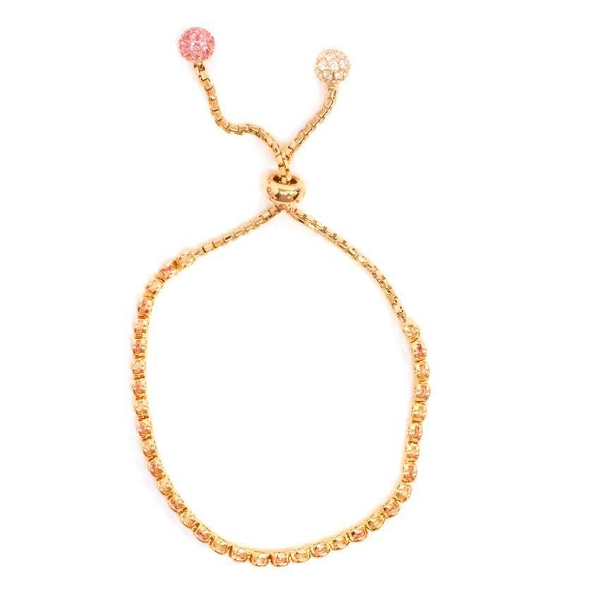 Women's or Men's Bespoke Rose Gold Pink Sapphire and Diamond Bracelet For Sale
