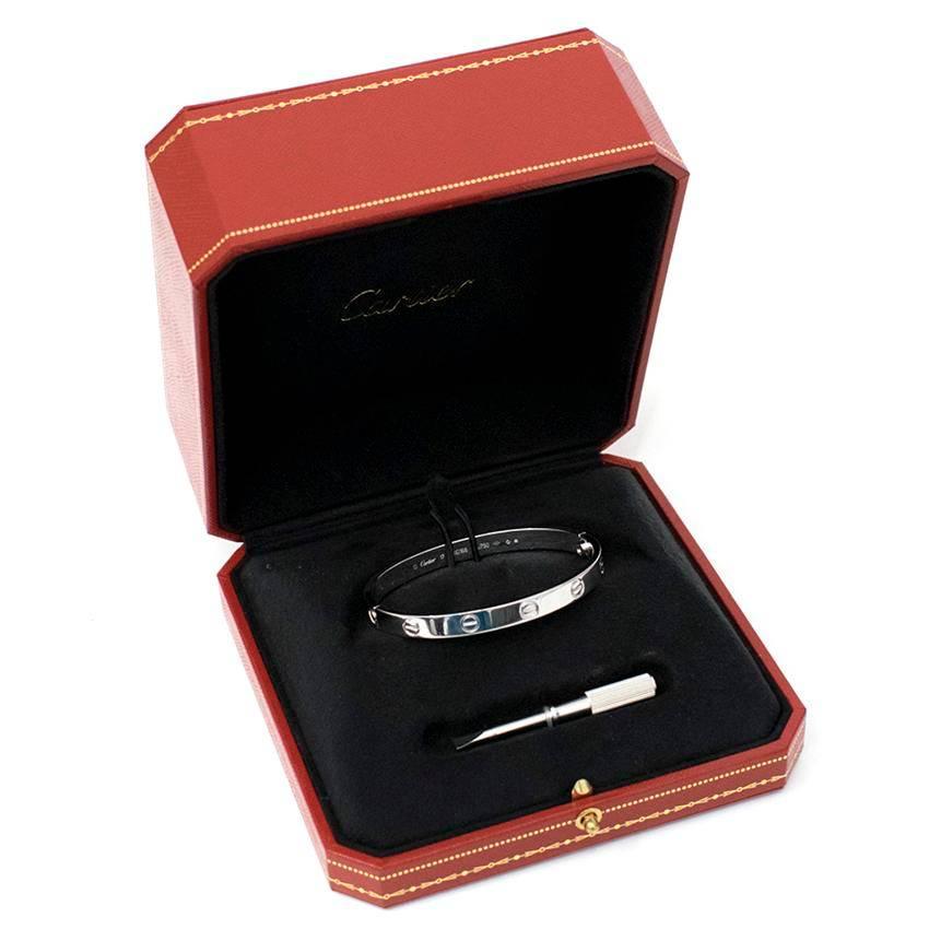 Cartier 18 Karat White Gold Love Bracelet For Sale 5