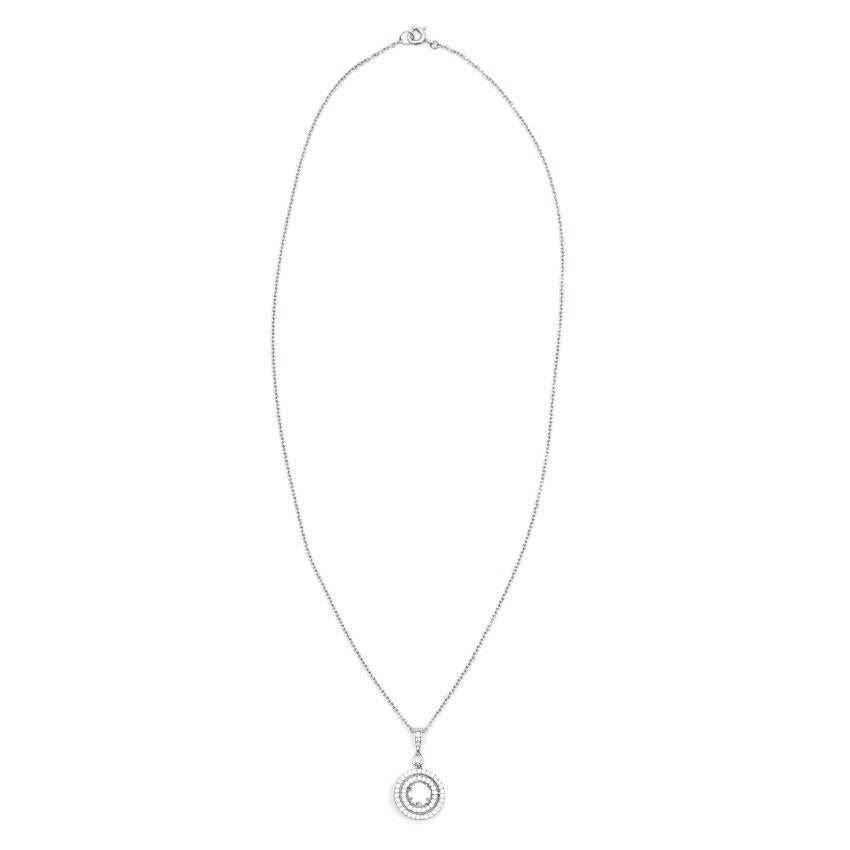 Women's Pair of Diamond Earrings and Pendant Necklace