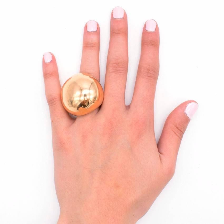 Baenteli 18 Karat Gold Sphere Ring For Sale 3
