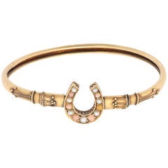 Antique Victorian Gold Equestrian Horse Shoe Bracelet