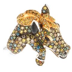 Adorable Multicolor Fancy Diamond Jumping Horse Ring