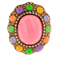 Fancy Jade Diamonds Ring 10