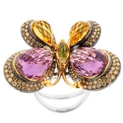 Incredible Diamond Gold Butterfly Ring 8