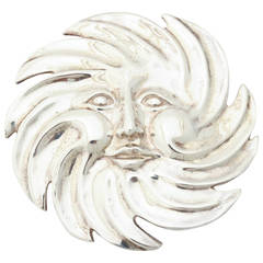 Vintage Giant Sterling Silver Sun Belt Buckle