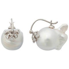 Whimsical Baroque South Sea Pearl Earrings