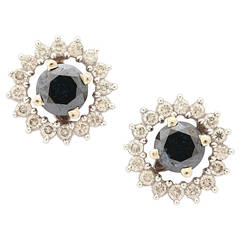 Black Diamond Earring Studs with Diamond Gold Jackets