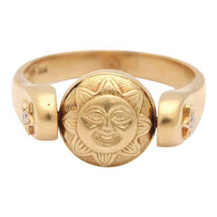 Gold Sun/Moon Swivel Ring