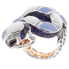 Spectacular Sapphire and Diamond Snake Ring 4
