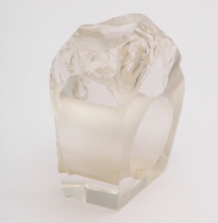 Rock Crystal Ring In New Condition For Sale In TRYON, NC