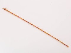 Orange and Pink Sapphire Line Bracelet
