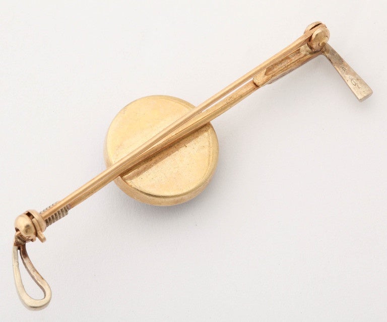 Antique Reverse Painted Horsehead Crystal Crop Pin