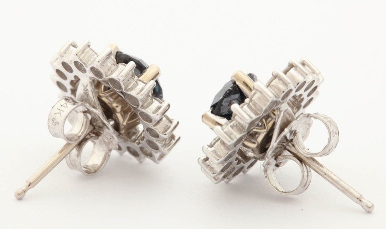 Contemporary Black Diamond Earring Studs with Diamond Gold Jackets