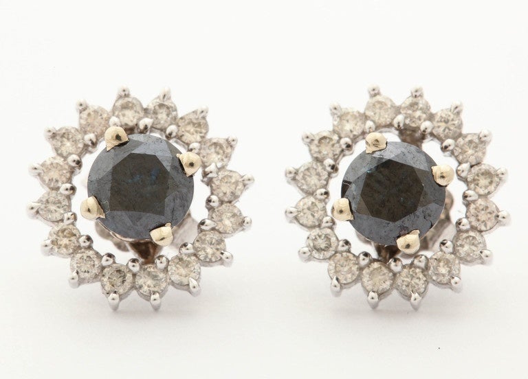 Black Diamond Earring Studs with Diamond Gold Jackets In New Condition In TRYON, NC
