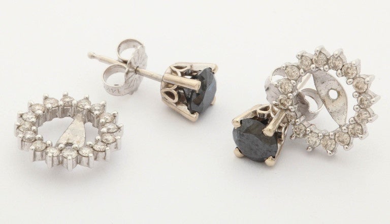 Black Diamond Earring Studs with Diamond Gold Jackets 1