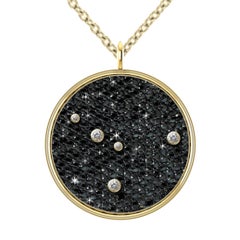 Hugo & Haan Gold Diamond Cancer Zodiac Constellation Star Pendant Necklace