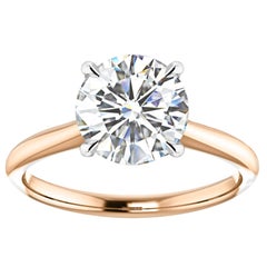 Hugo & Haan Platinum Rose Gold GIA Certified Brilliant Diamond Engagement Ring