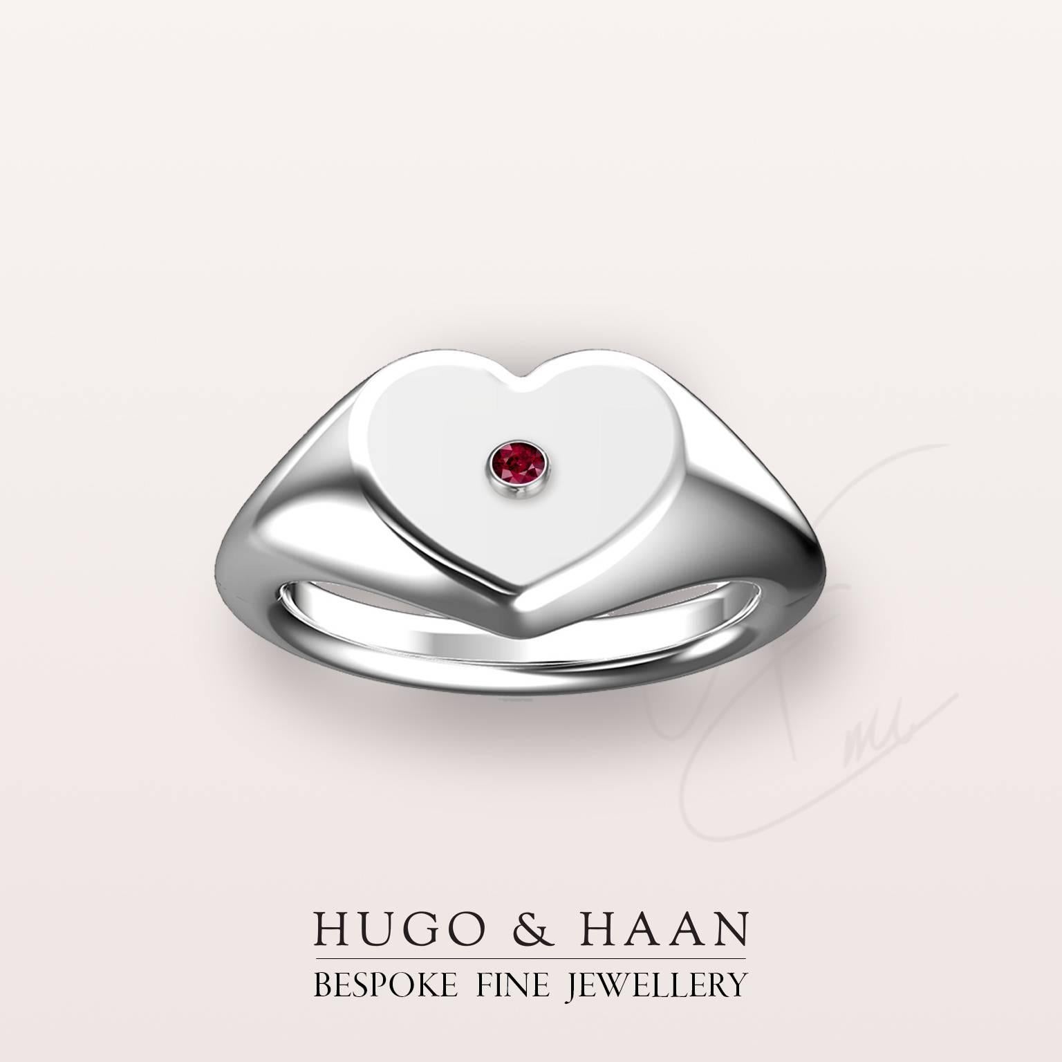 Details:

Material : 18k White Gold
Principle Gemstone : Ruby
Other Gemstone : -
Customizable: Yes

Options to customize: 

Metals available : Platinum, 18kt Yellow Gold or 18kt White Gold
Gemstones Available : Most semi-precious and precious