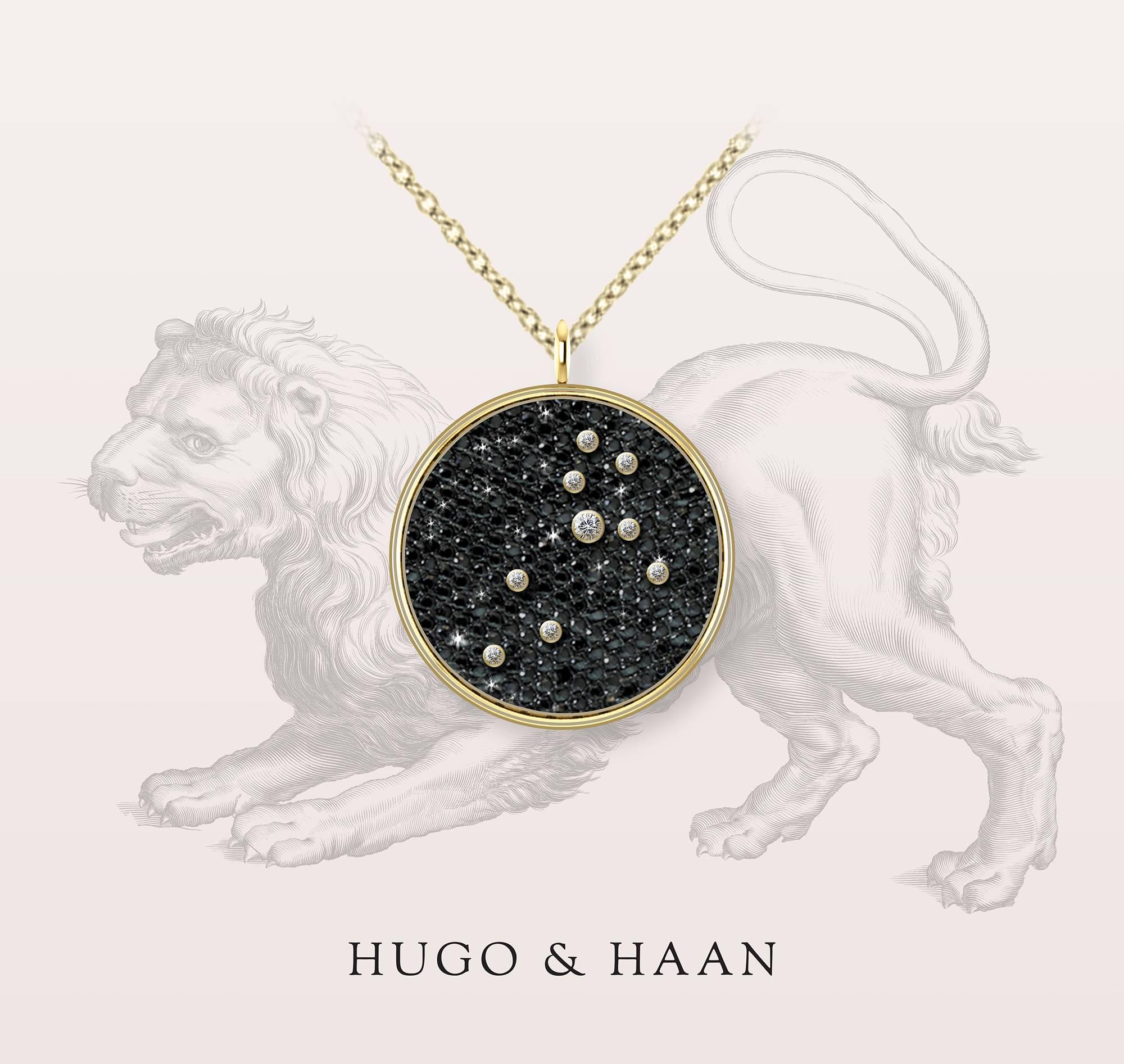 Details:

Material : 18k Yellow Gold
Principle Gemstone : Brilliant Cut White Diamonds
Other Gemstone : Black Diamond Pave
Customizable: Yes - we can create any star constellation

Options to customize: 

Metals available : Platinum /18kt Yellow