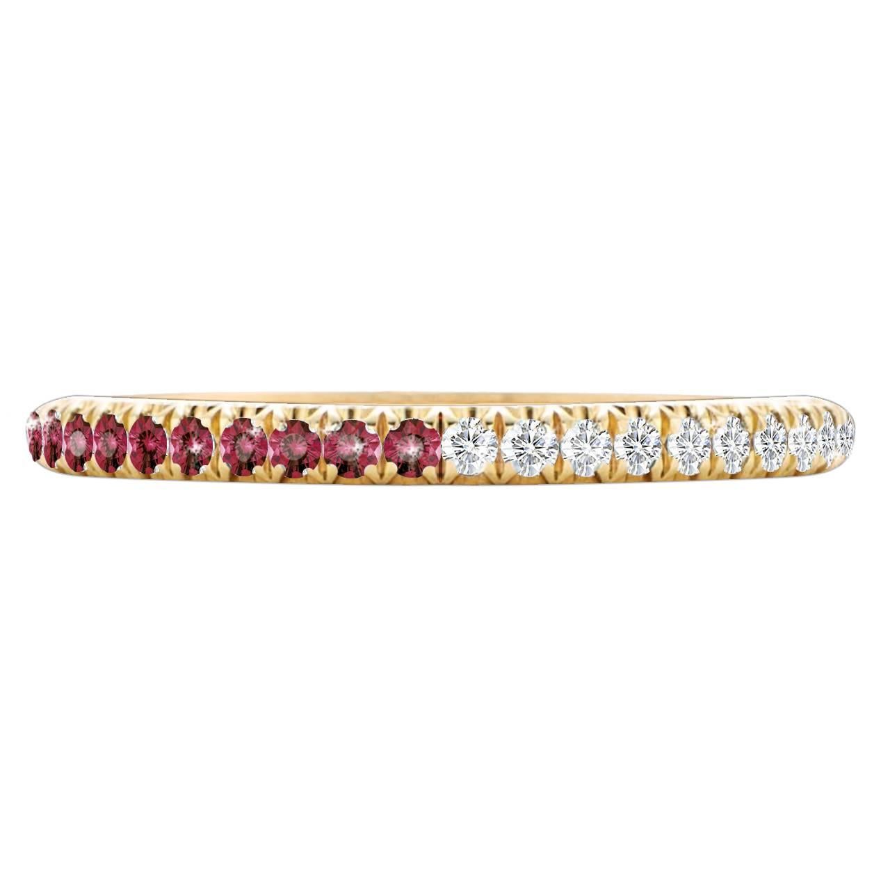 Hugo & Haan Yellow Gold Ruby Diamond Bicolor Ring For Sale