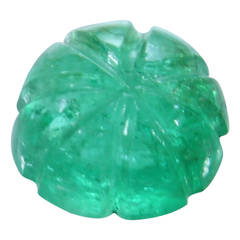 8.45 Carat GIA Colombian Carved Double Cushion Emerald Unmounted Stone