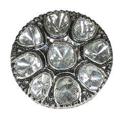 Victorian Silver Large Rose Cut Diamond Ring