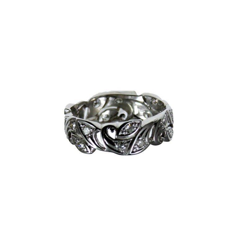 Ornate Platinum Diamond Ring