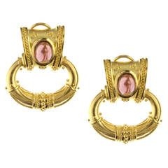 SeidenGang Pink Tourmaline Gold Earrings