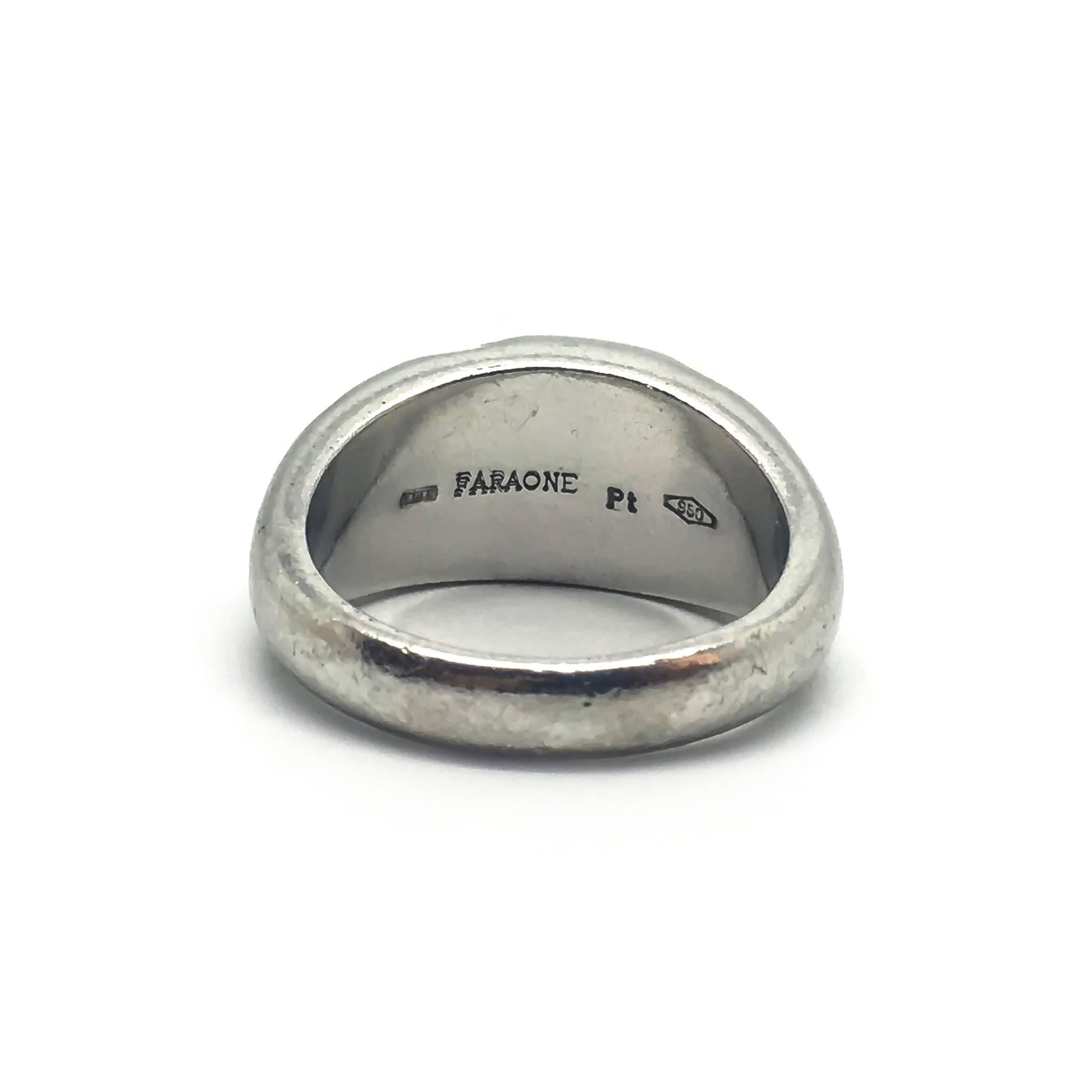 Farone Platinum and Diamond Ring For Sale 1