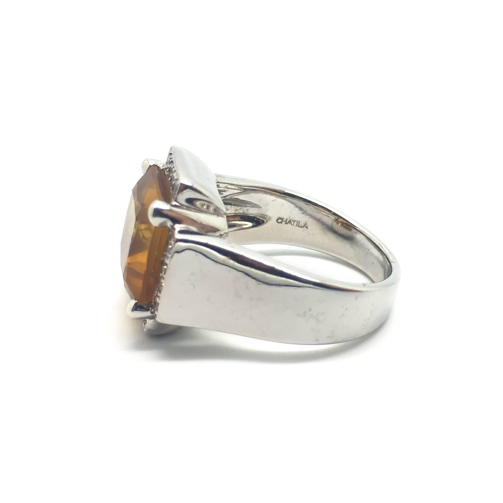 Chatila Citrine and Diamond Ring In Excellent Condition For Sale In Farnham, GB