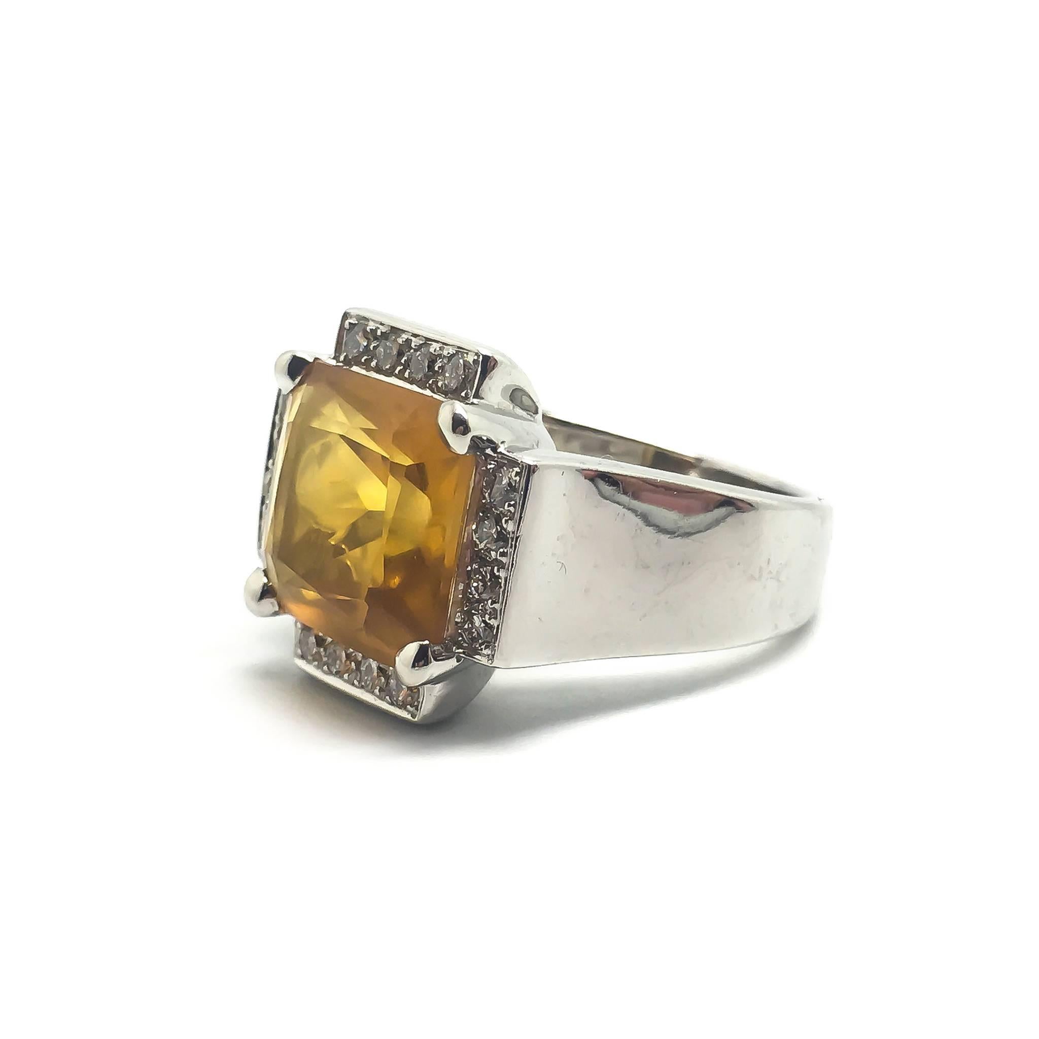 Women's Chatila Citrine and Diamond Ring For Sale