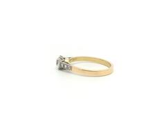 Old Cut Certified Diamond Gold Platinum Solitaire Ring