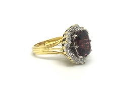 Vintage Garnet and Diamond Ballerina Ring in 18 Carat Gold