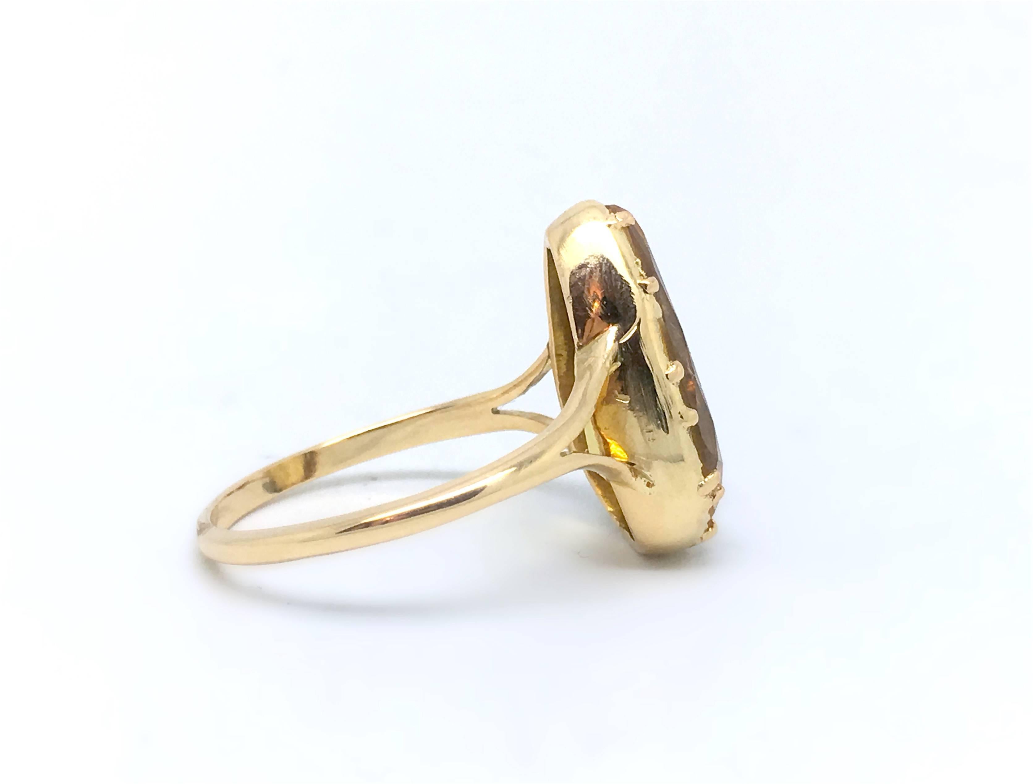 Late Victorian Pear Shaped Citrine Ring In Good Condition In Farnham, GB