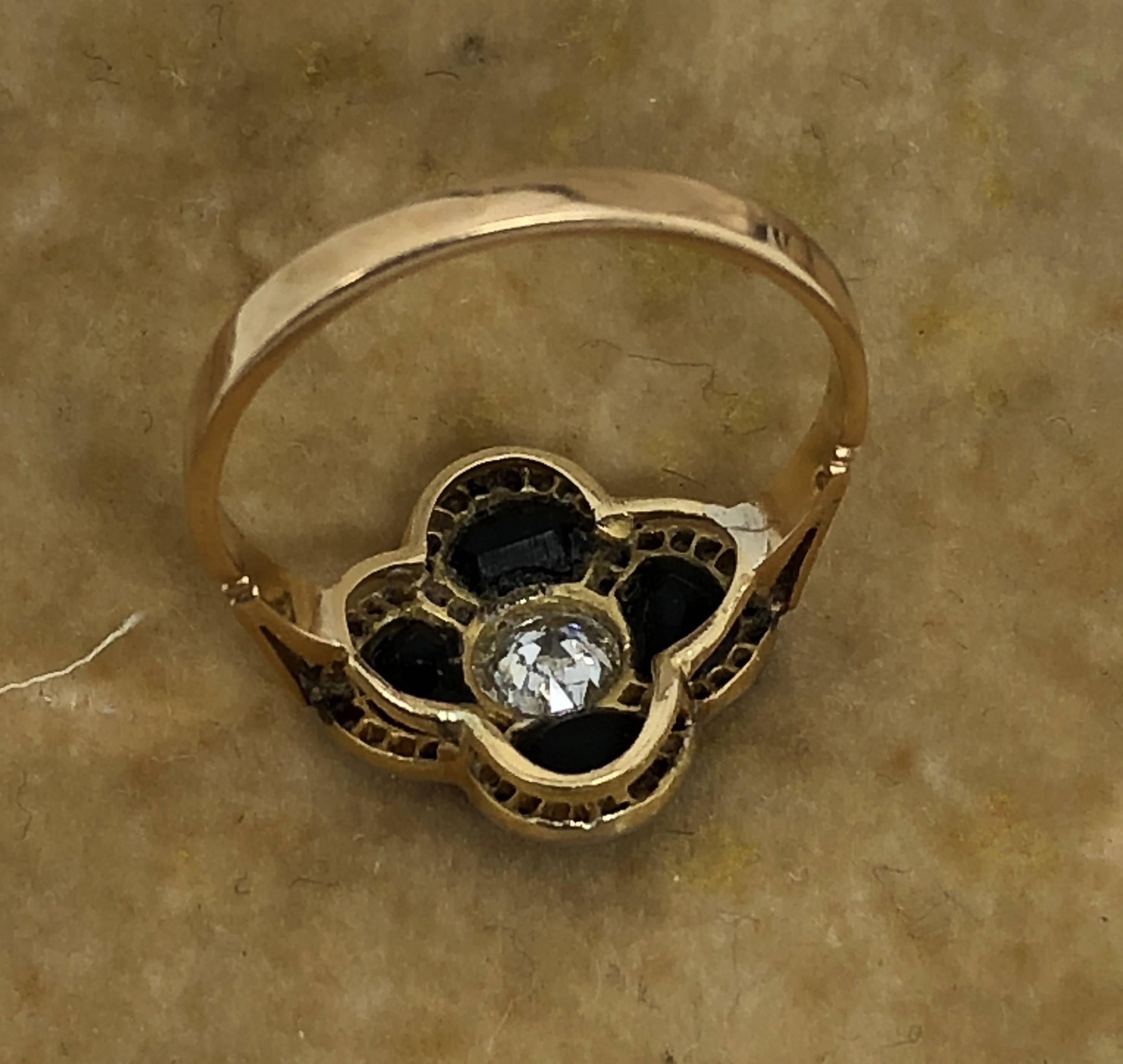 Art Deco Onyx and Diamond Ring For Sale 3