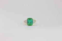 Frederic Sage Fine Green Tourmaline Diamond Ring