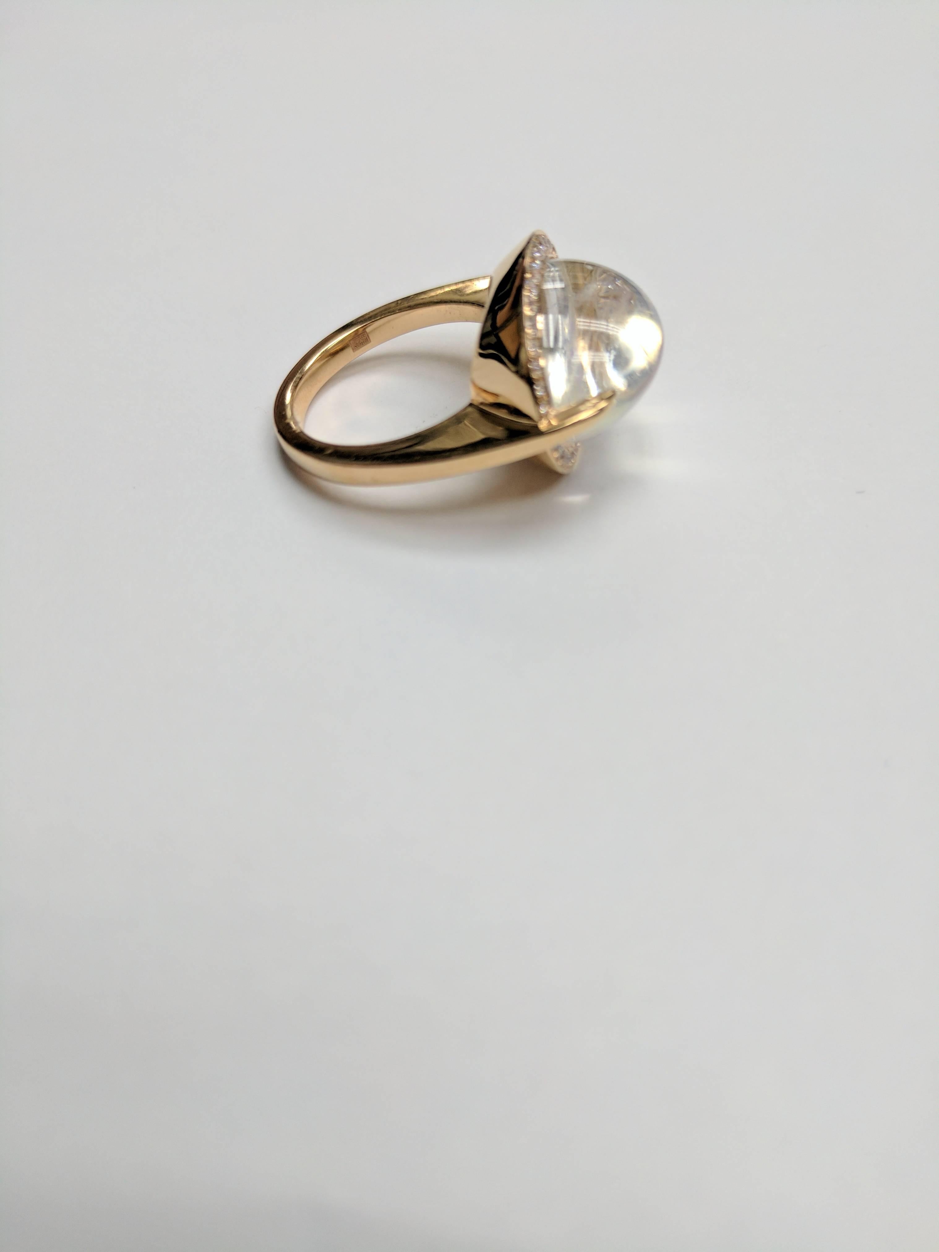 Frederic Sage 11.40 Carat Rainbow Moonstone Diamond Cocktail Ring 1
