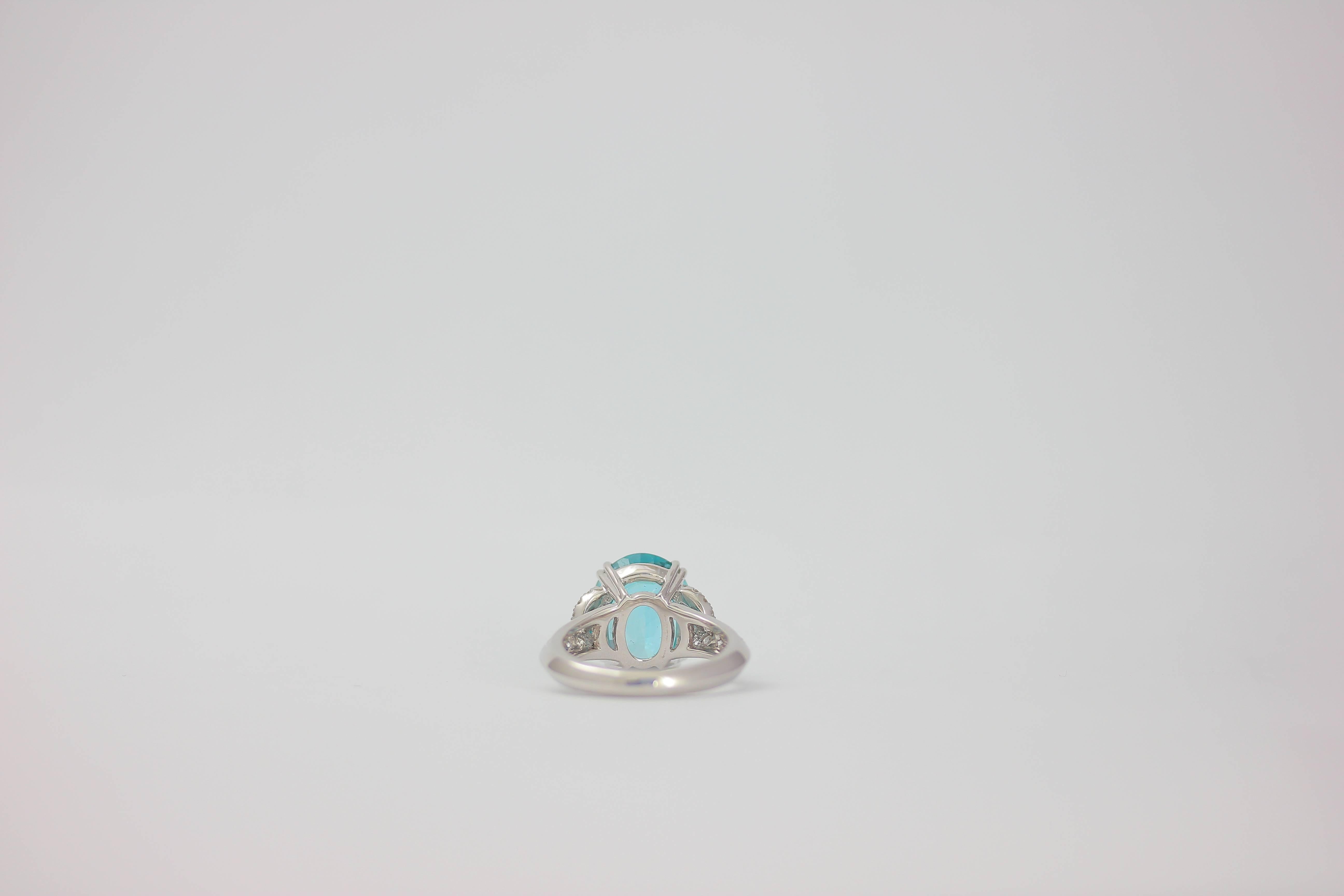 Frederic Sage 10.59 Carat Blue Zircon Diamond White Gold Cocktail Ring In New Condition In New York, NY