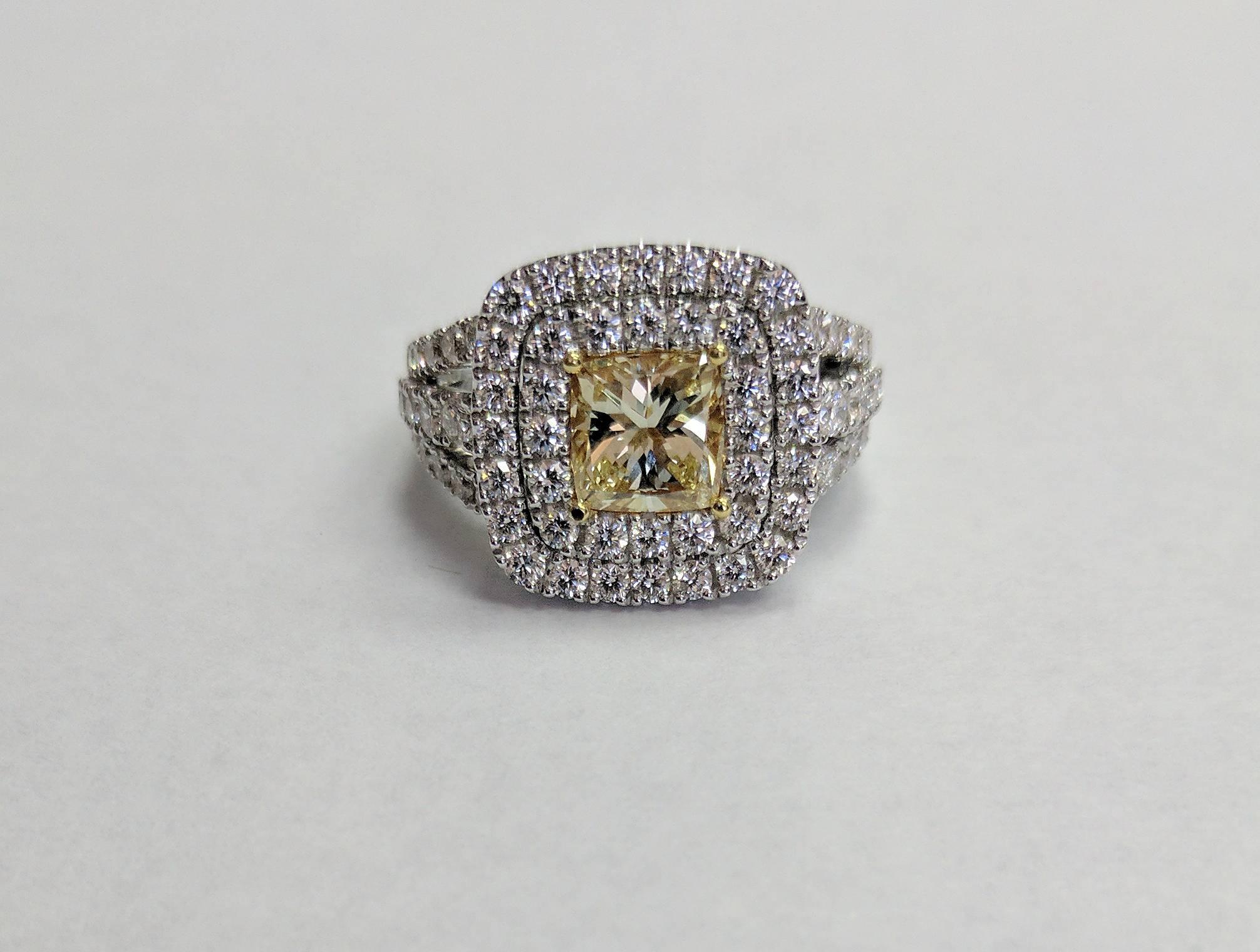 Contemporary Frederic Sage 1.20 Carat Yellow Diamond Engagement Cocktail Ring  For Sale