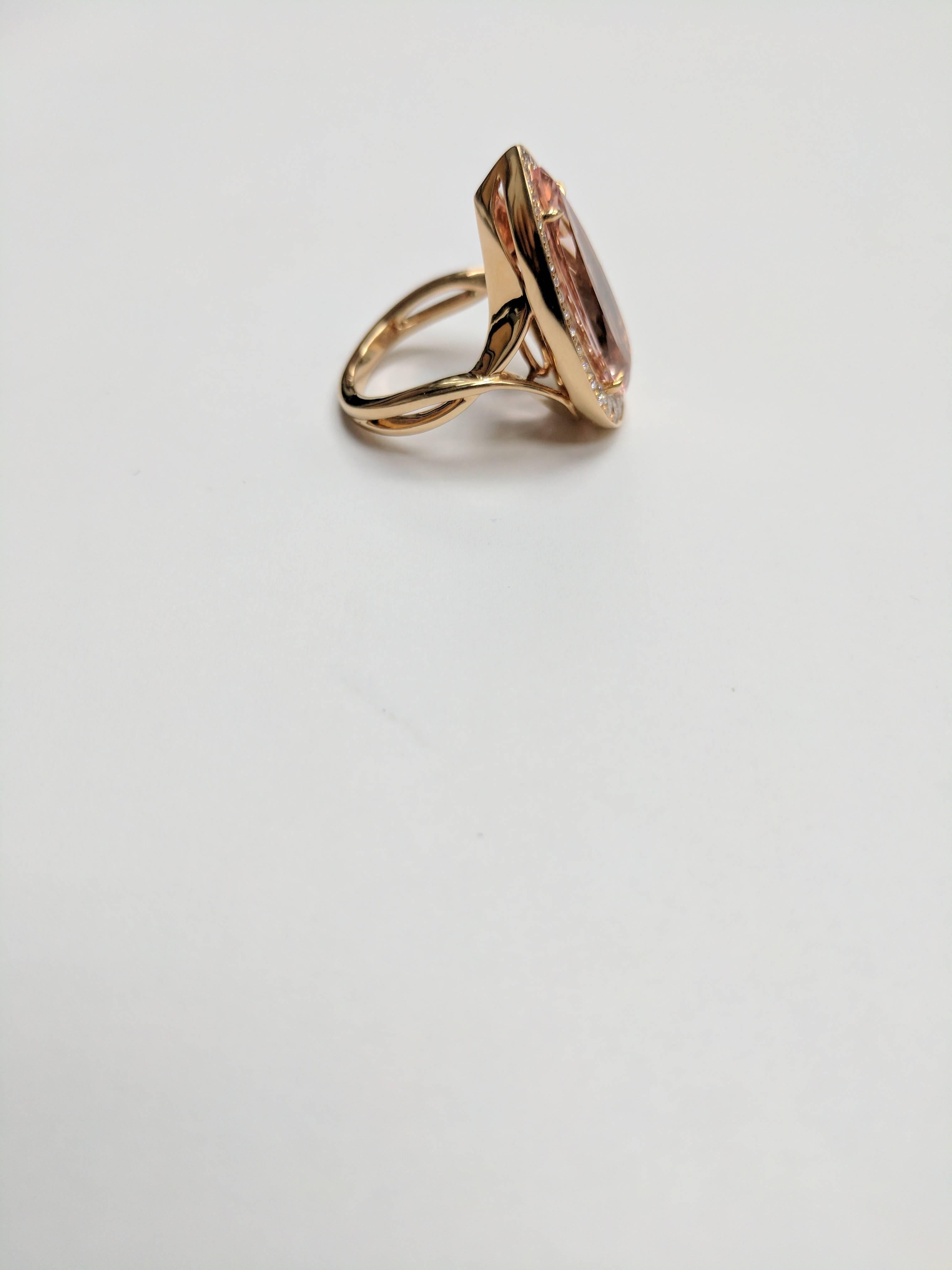 Contemporary Frederic Sage 9.99 Carat Morganite Diamond Ring