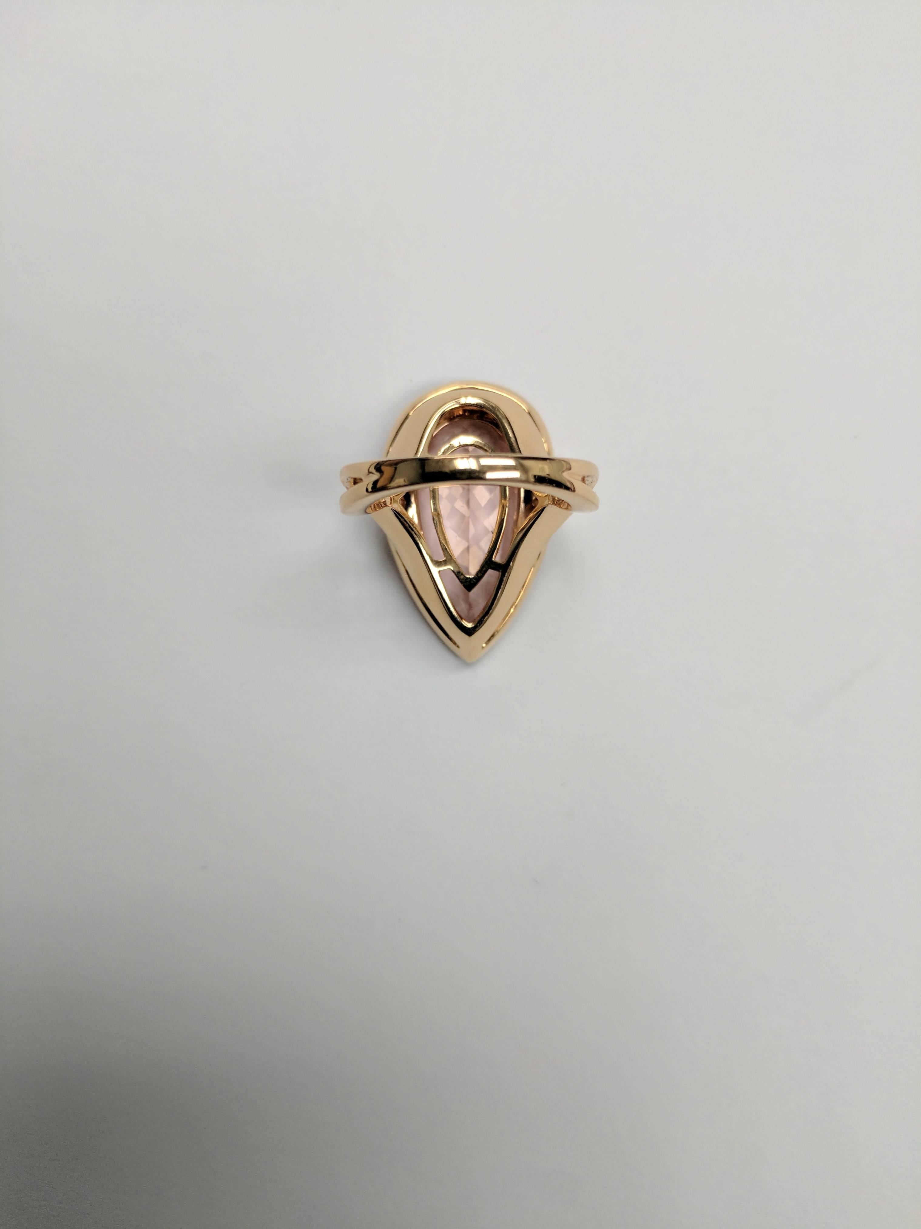 Frederic Sage 9.99 Carat Morganite Diamond Ring In New Condition In New York, NY