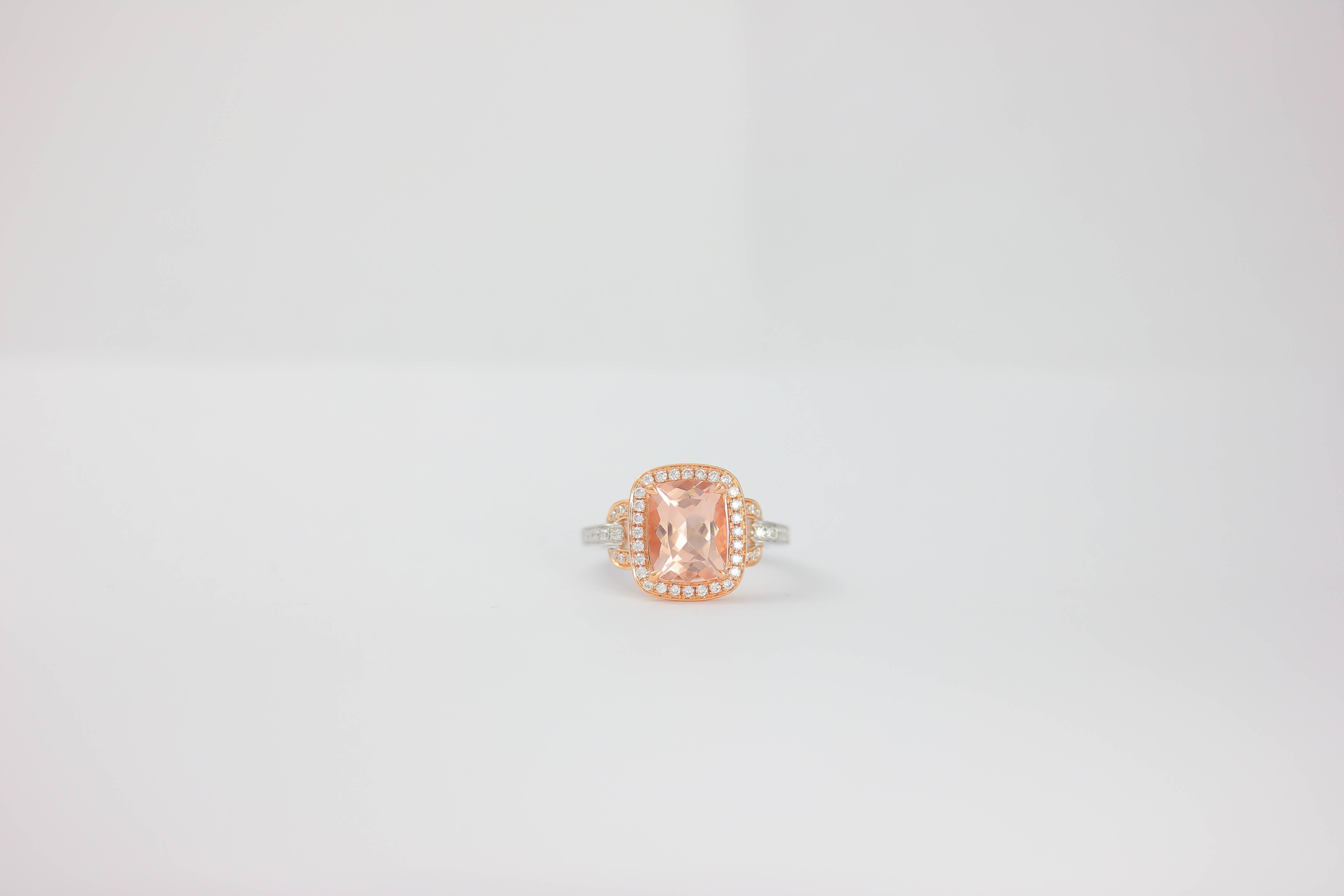 Women's or Men's Frederic Sage 2.50 Carat Morganite Diamond Ring