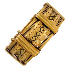 Antique French Enamel Gold Bracelet