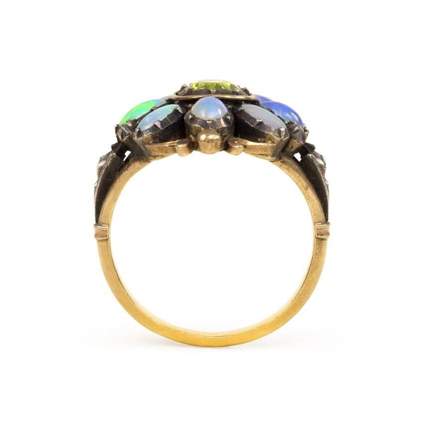 opal and peridot ring