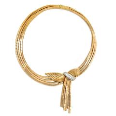 Garrard Retro Gold and Diamond Necklace with Detachable Brooch 11