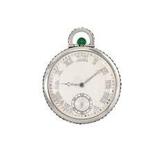 Audemars Piguet Platinum Diamond Emerald Pocket Watch